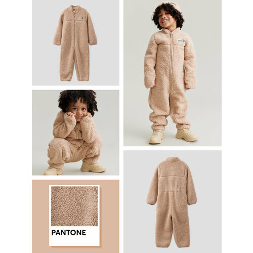 фото Комбинезон happy baby, открытая стопа, размер 80-86, коричневый