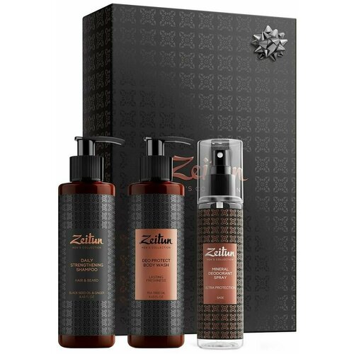 Подарочный набор Zeitun для мужчин Актив 24 Шампунь для волос и бороды Гель для душа Дезодорант х 2шт