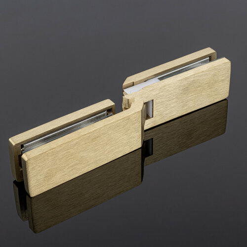 Петля стекло-стекло 90˚, брашированное золото, sus304