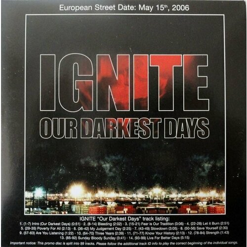 AUDIO CD Ignite: Our Darkest Days sunday is my funday footbal