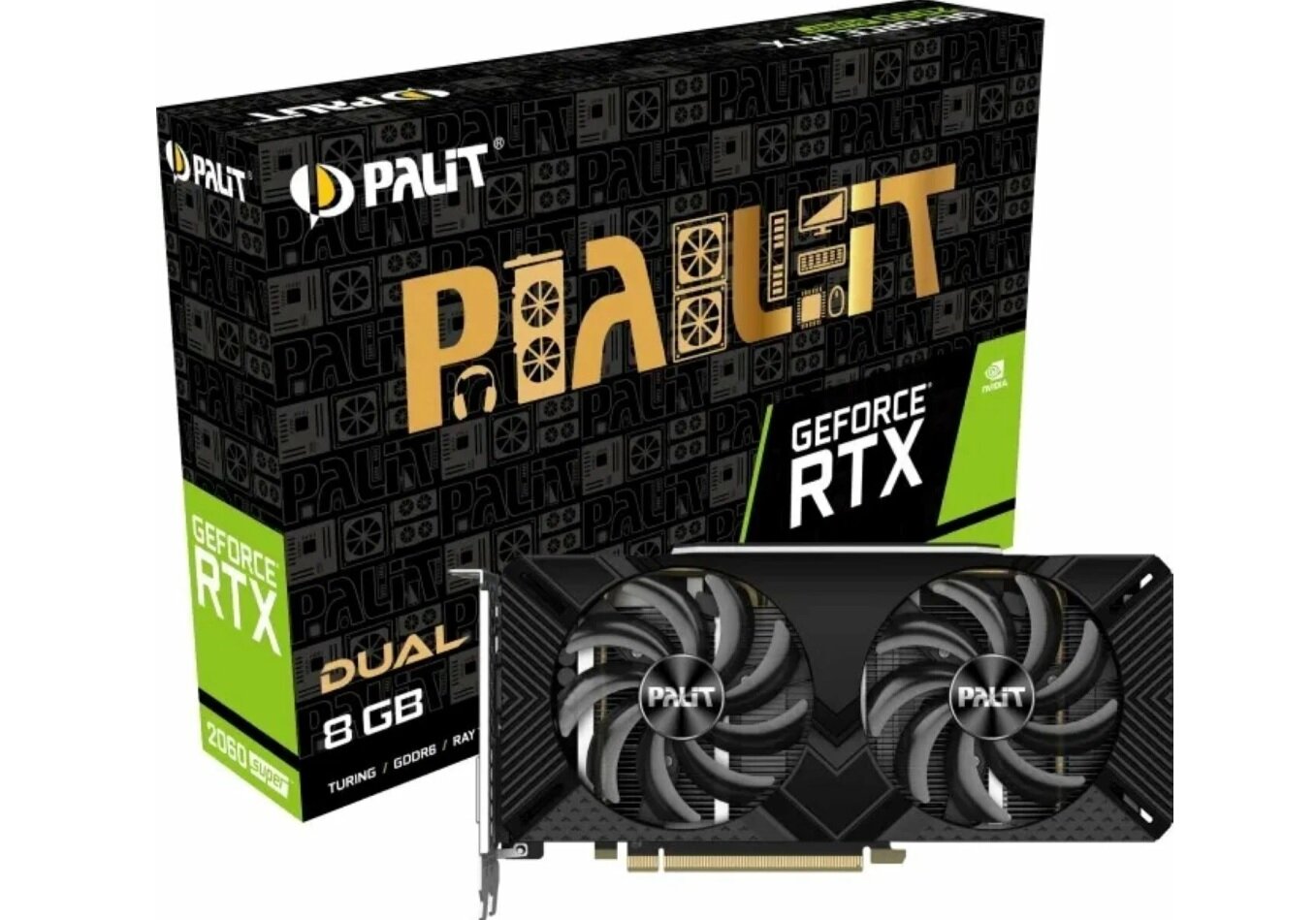 Видеокарта Palit GeForce RTX 2060 SUPER DUAL 8GB (NE6206S018P2-1160A-1), Retail