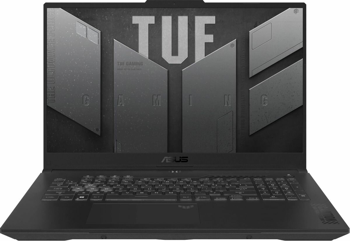 Ноутбук Asus TUF Gaming F17 FX707ZV4-HX018W Core i7 12700H 16Gb SSD1Tb NVIDIA GeForce RTX4060 8Gb 17.3 IPS FHD (1920x1080) Windows 11 Home grey WiFi B