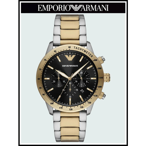 фото Наручные часы emporio armani mario a11521r, серебряный, золотой