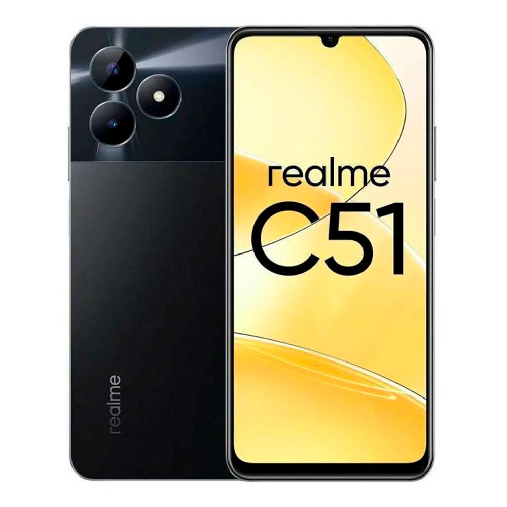 Смартфон realme C51 4/128 ГБ RU, 2 nano SIM, черный