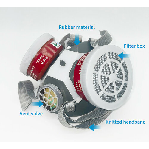 Респиратор (полумаска) с круглыми угольными фильтрами