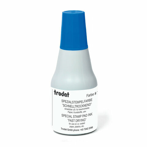 Краска штемпельная TRODAT 7021 синяя 25 мл, на спиртовой основе, 73478