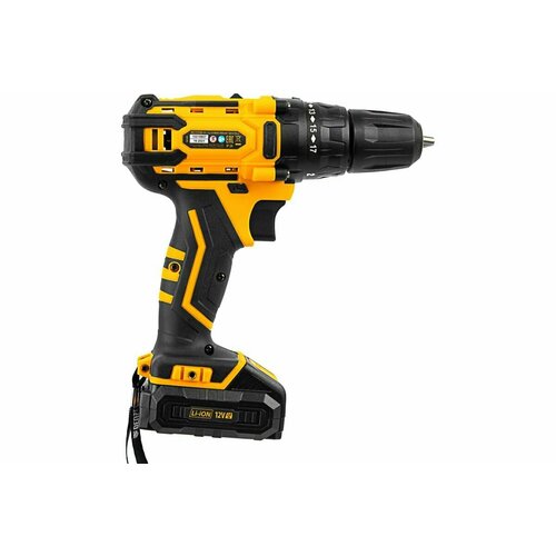 Дрель-шуруповерт аккумуляторная CDL-12-02BM Li-Ion 12 В 2 акк Denzel 7170₽