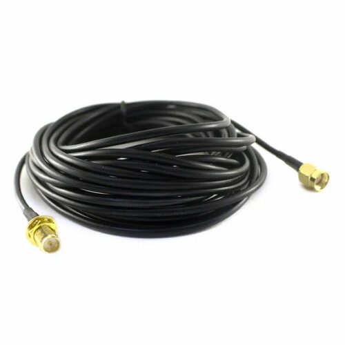Удлинительный кабель 3M, Wi-Fi Антенна RP-SMA для WiFi WAN Router, RG-174, 3 метрa, удлинительный кабель rp sma папа smb мама прямоугольный коаксиальный кабель rg316 отрезок 15 см 6 дюймов