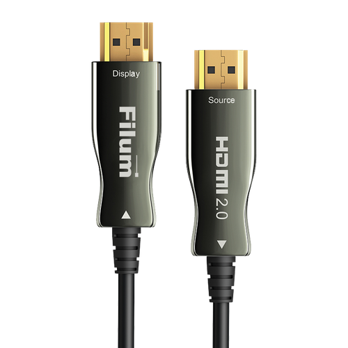 Кабель HDMI Filum активный, оптический, 50 м, версия 2.0, черный, коробка кабель premier av hdmi шт hdmi шт 4k v 2 0 aoc оптический 5 0м