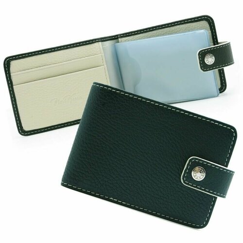 Визитница Neri Karra, матовая, гладкая, бежевый, зеленый