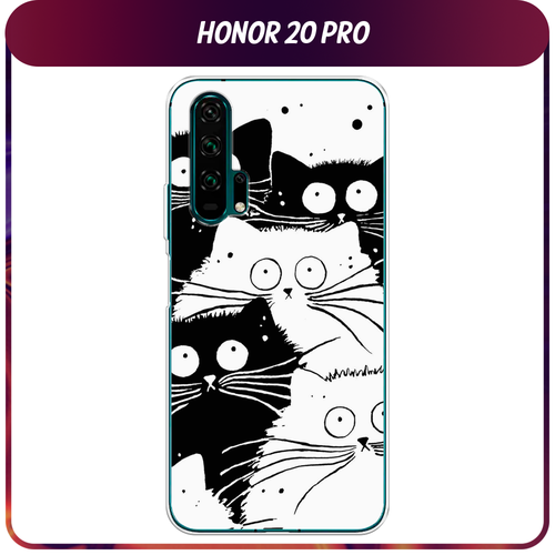 Силиконовый чехол на Honor 20 Pro / Хонор 20 Про Коты черно-белые силиконовый чехол на honor 60 pro хонор 60 про коты черно белые