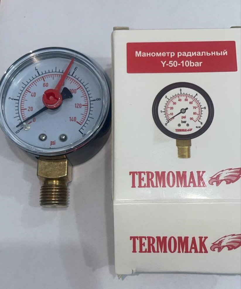 Манометр радиальный 10 бар "Termomak"