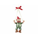 Ёлочная игрушка мишка циркус - марионетка, стекло, 18 см, Winter Deco 121568-1 - изображение