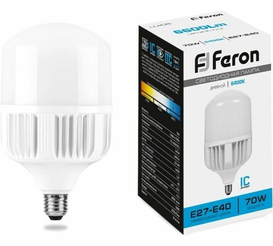 Светодиодная лампа 70W 230V E40 6400K Feron LB-65 25783