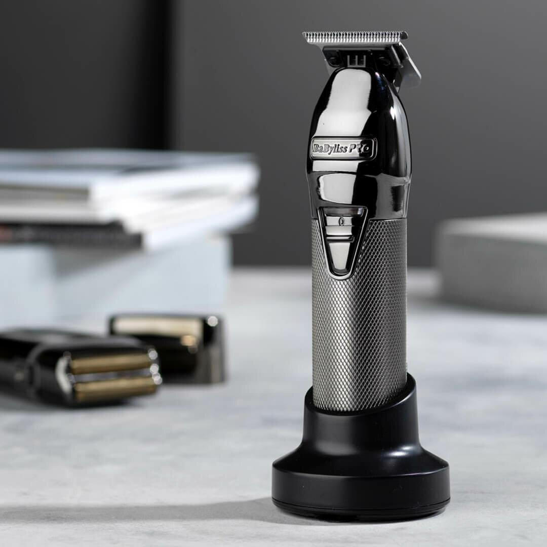 BABYLISS PRO Триммер для окантовки SKELETON FX GUNSTEEL, аккумуляторно-сетевой, 0,1 мм - фото №14