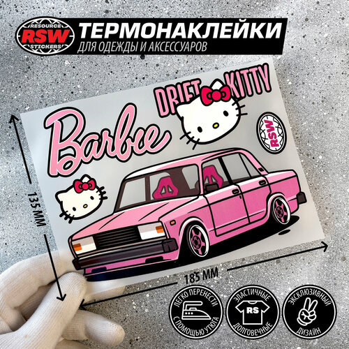 Термонаклейка Жигули ваз 2105 Barbie, drift kitty, JDM