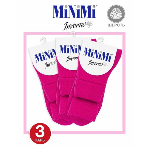 Носки MiNiMi, 3 пары, размер 0 (one size), фуксия