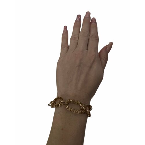 Браслет, размер 17 см, размер L, золотистый