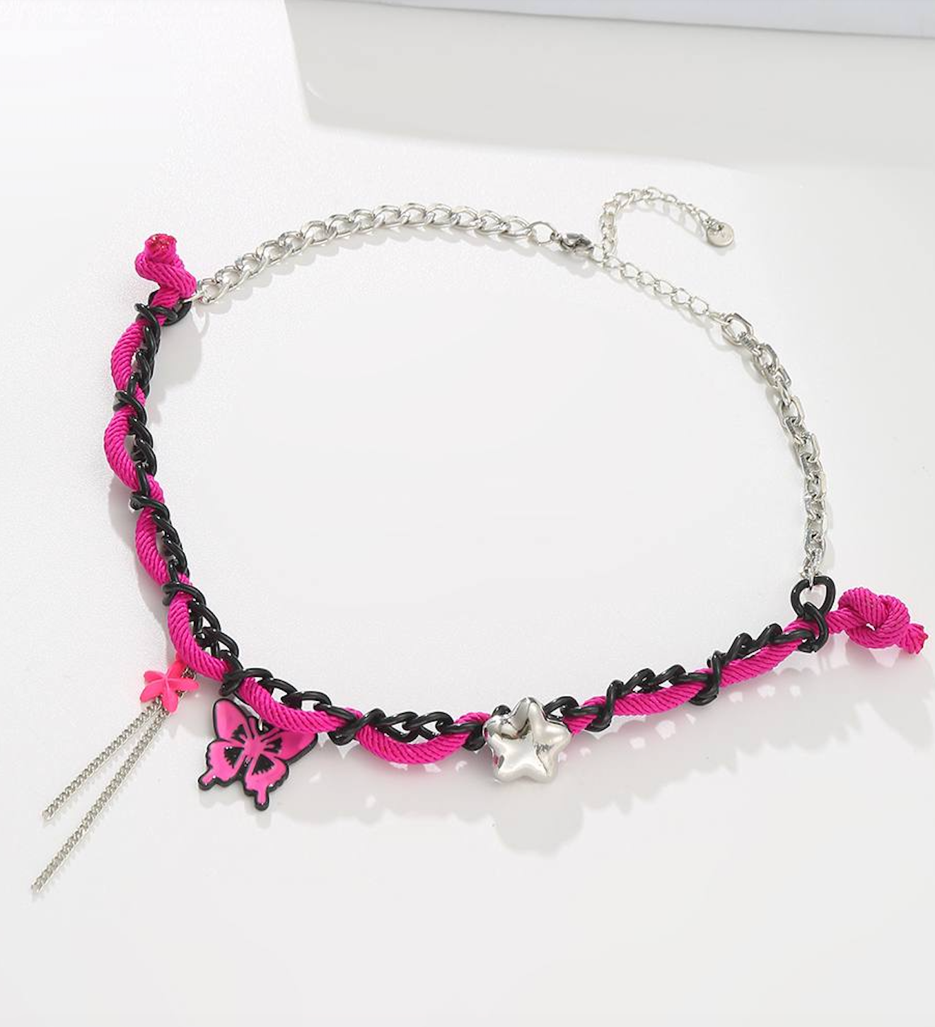 Чокер, длина 41 см, розовый — фото 1