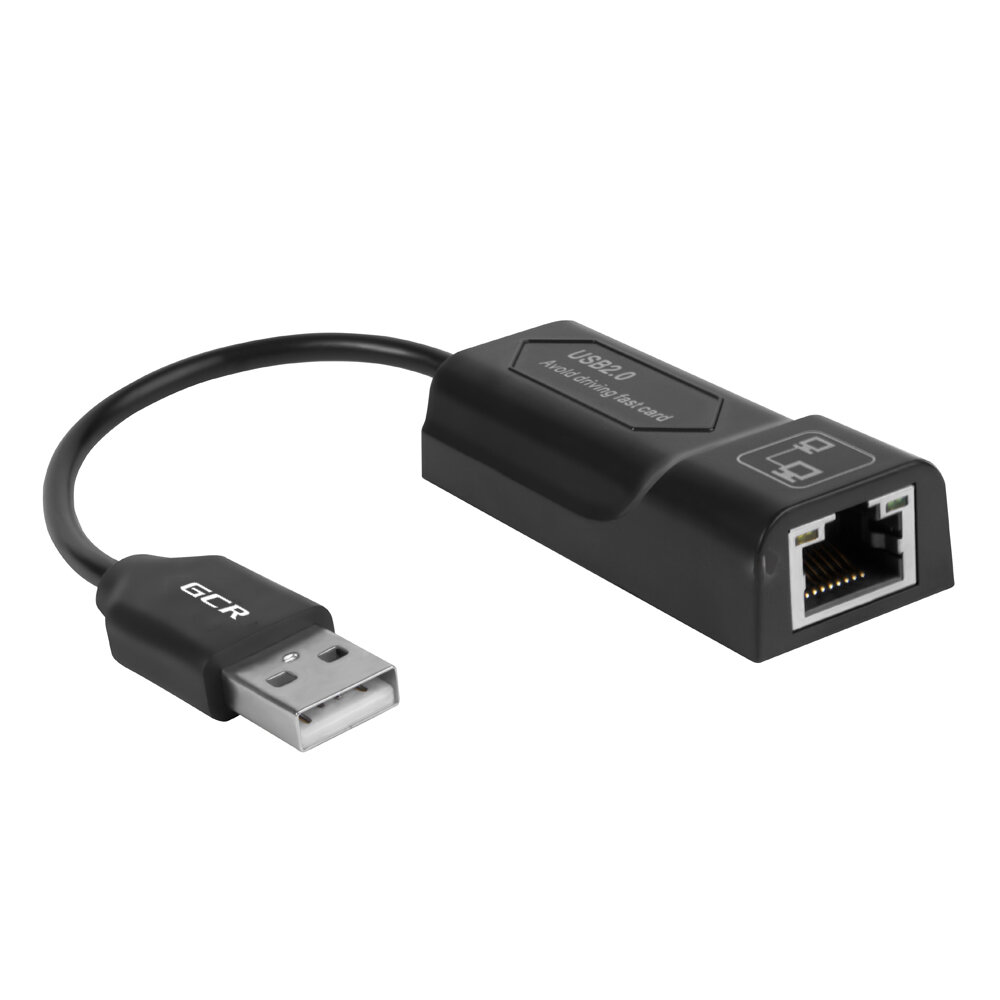 Сетевой адаптер GCR USB 2.0 на LAN RJ45 Ethernet Card конвертер переходник для Интернета