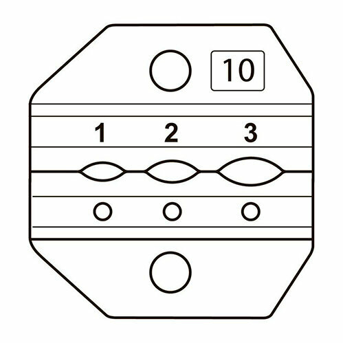 Номерные матрицы КВТ МПК-10 для опрессовки наконечников разъемов и гильз в термоусаживаемой изоляции и КИЗ [69964]