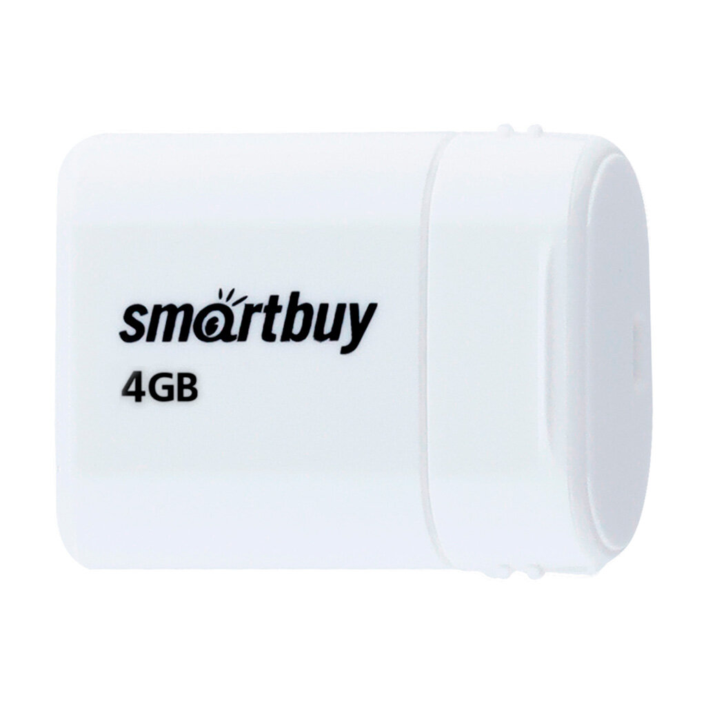 Флеш-накопитель USB 2.0 Smartbuy 4GB LARA (SB4GBLara-W), белый