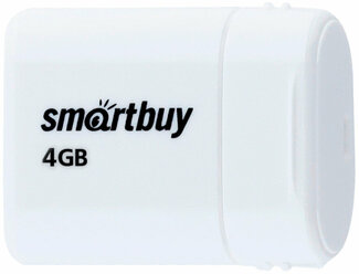 Флеш-накопитель USB 2.0 Smartbuy 4GB LARA (SB4GBLara-W), белый