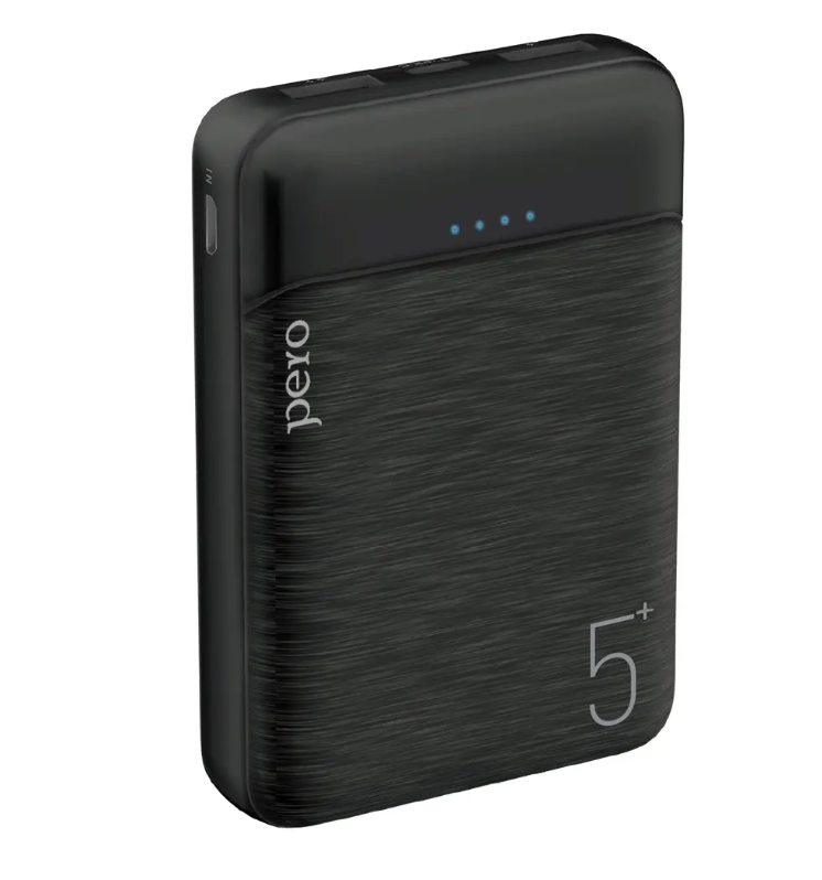 Аккумулятор Pero Power Bank PB01 5000mAh 2xUSB-A 2.1A Black