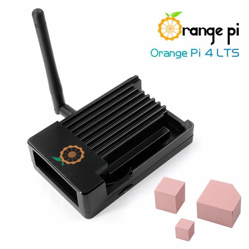 Металлический корпус для Orange Pi 4 LTS с антенной