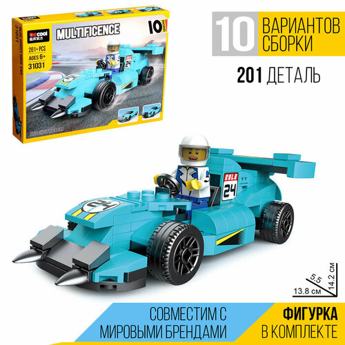 Конструктор блочный Спорткар 10 вариантов сборки 201 деталь 942₽