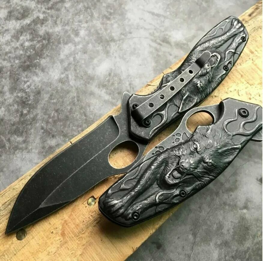 Складной нож Волк метал ручка