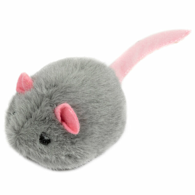 Игрушка для кошек GiGwi Cat Toys Мышка со звуковым чипом (75040), серый/розовый, 1шт.