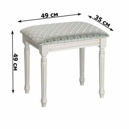 Банкетка Римская 350х490 дуб белыйсерая патинажаккард бирюзовый 7588₽