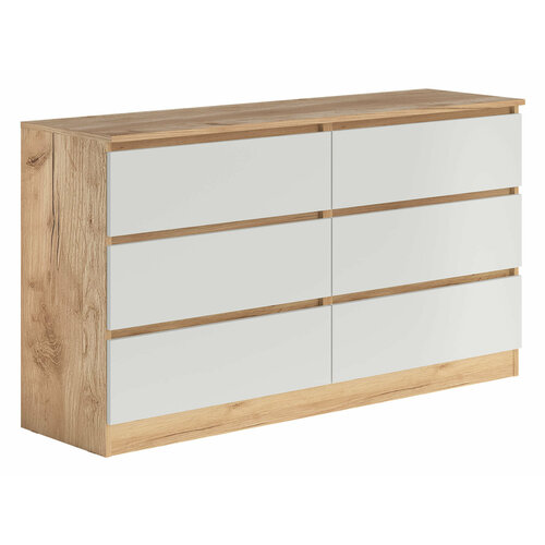 Комод Петровская мебель Охта Лайт Дуб Вотан Белый 1384 мм 14200₽