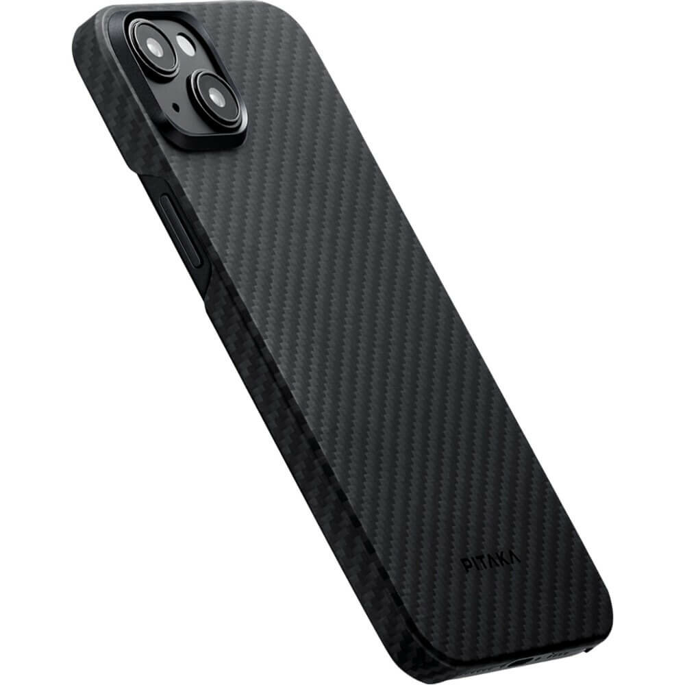 Чехол Pitaka MagEZ Case 4 для iPhone 15 (6.1"), черно-серый, кевлар (арамид)