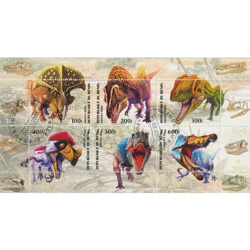 Почтовые марки Бенин 2003г. Динозавры Динозавры U