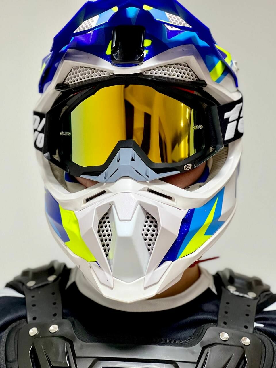 Очки для мотокросса и эндуро Motolike черная золотая линза — фото 10