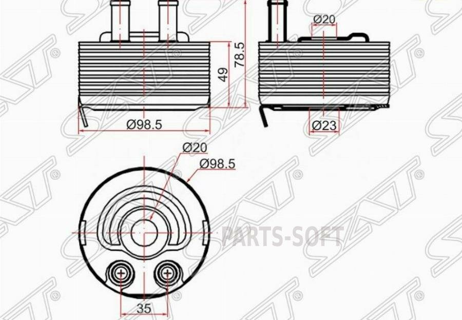 SAT ST-21305-EB300 Радиатор масляный NISSAN NAVARA 05-/PATHFINDER 04-13