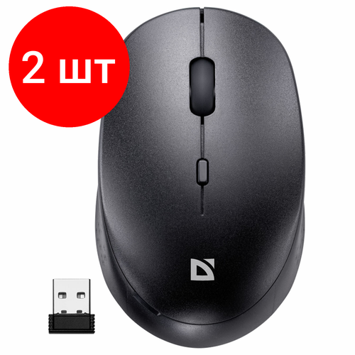 Комплект 2 шт Мышь беспроводная DEFENDER Auris MB-027 USB 3 кнопки1 колесо-кнопка оптическая ч 52027 151500₽