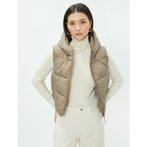 фото Жилет koton, размер 34, коричневый