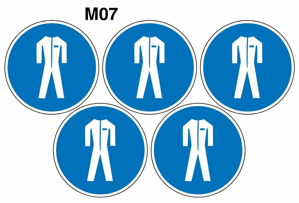 Предписывающий знак M07 Работать в защитной одежде ГОСТ 12.4.026-2015