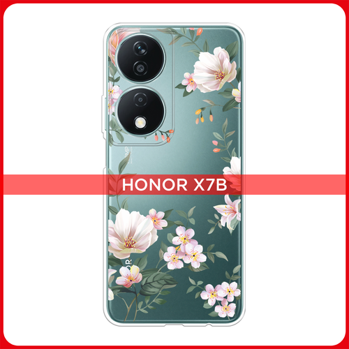 Силиконовый чехол на Honor X7B / Хонор X7B Beautiful white flowers, прозрачный силиконовый чехол на honor 30 хонор 30 beautiful white flowers прозрачный