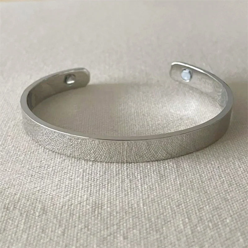 медный браслет с магнитами Жесткий браслет Медный браслет с магнитами CPB-0006C, 1 шт., размер 16.5 см, серебристый
