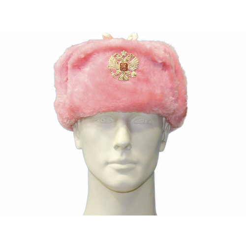 фото Шапка ушанка ушанка, размер 58, розовый