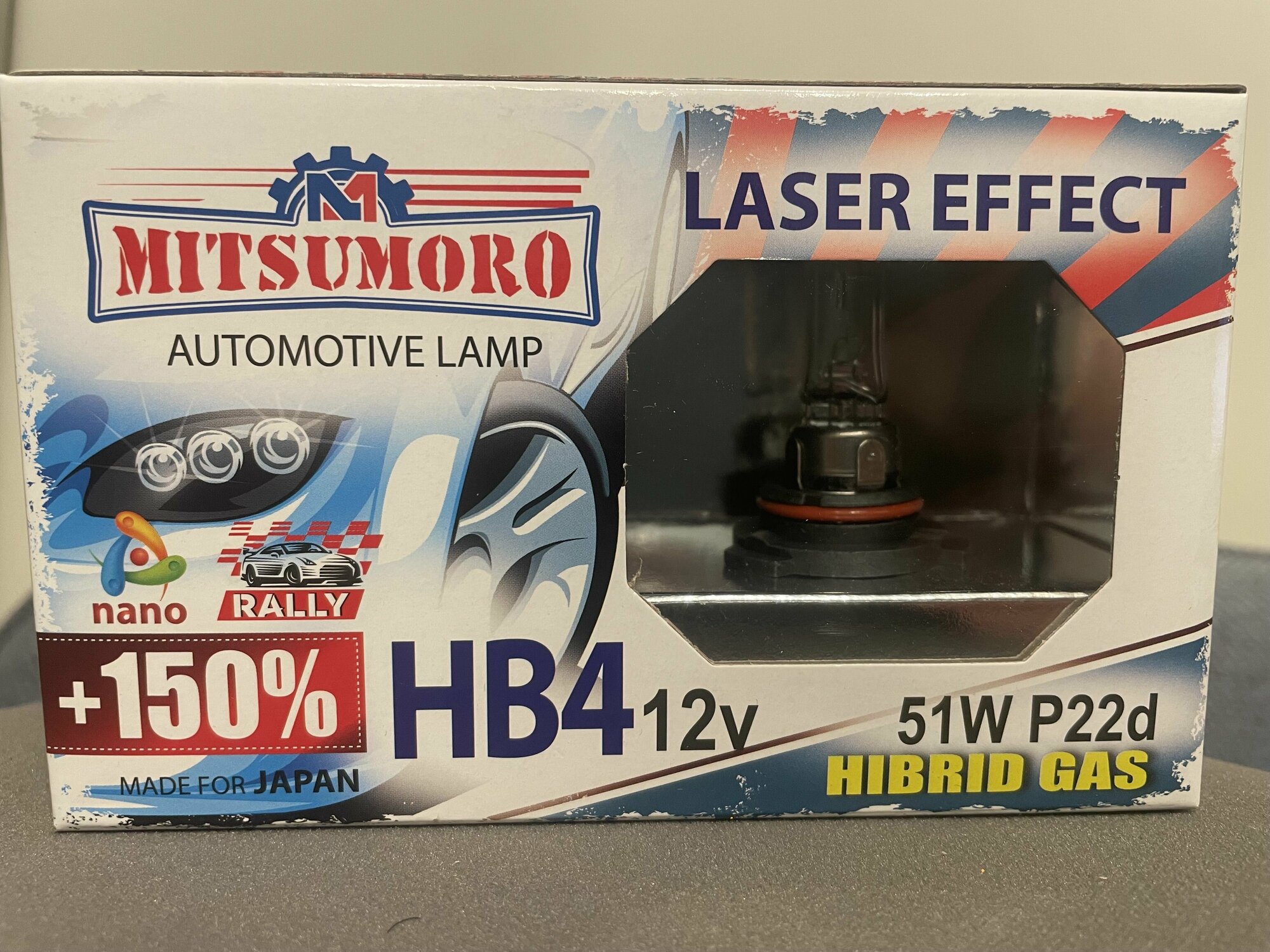 Галогеновая лампа Mitsumoro HB4 12V 51W P22d +150% LASER EFFECT