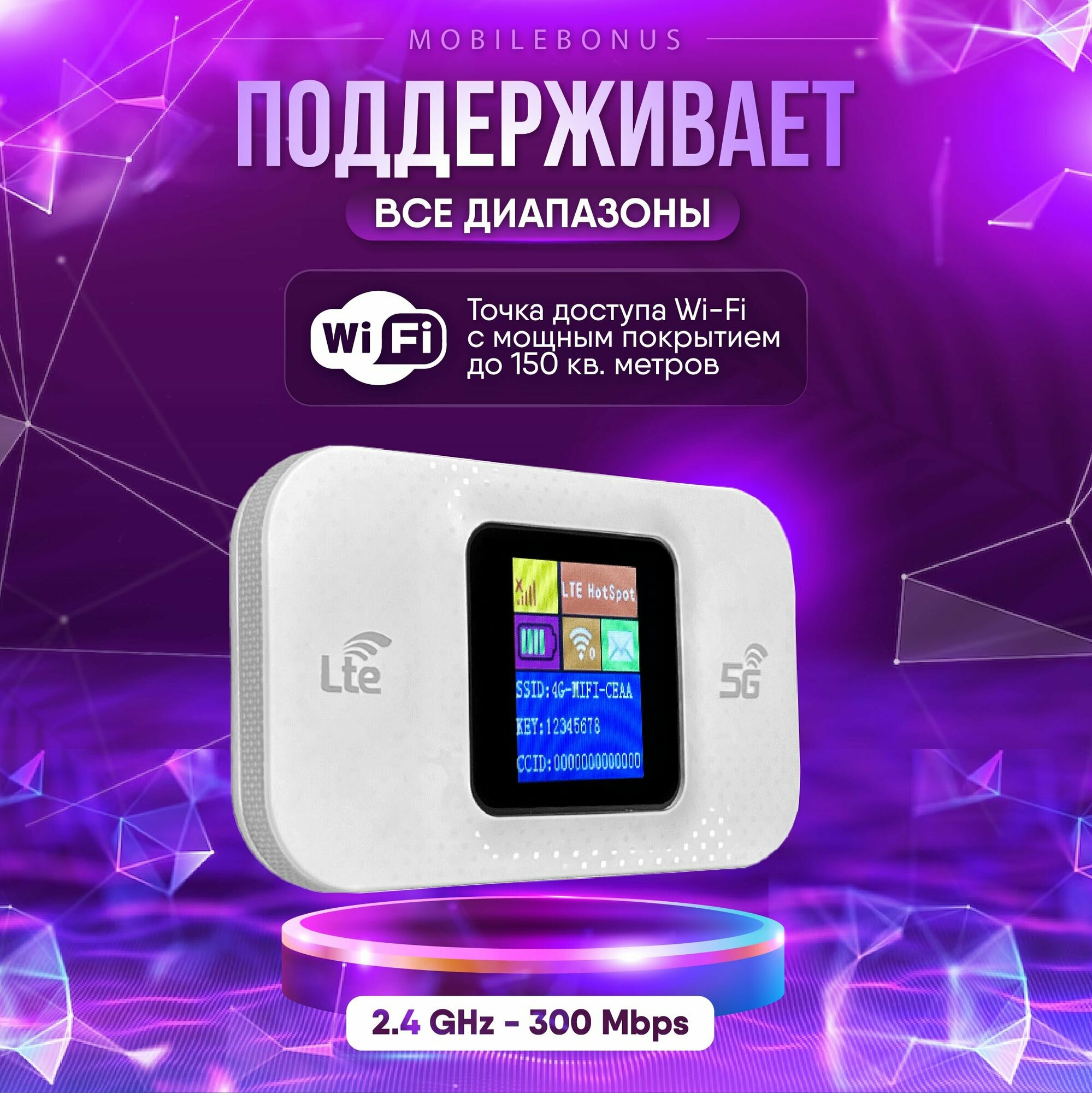 Мобильный портативный роутер 5G/ WI-FI модем карманный — фото 1