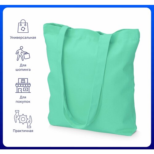 фото Сумка шоппер oasis, фактура стеганая, голубой