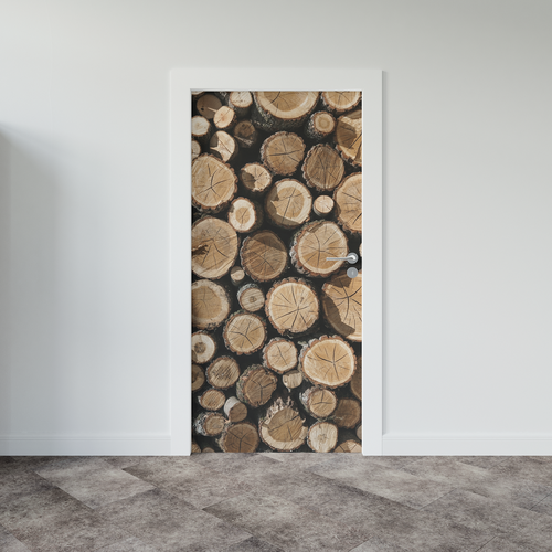 Обои самоклеящиеся для дверей 80х200 см (Брёвна)