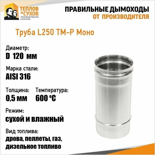 Труба L250 ТМ-Р 316-0.5 D120 (У)