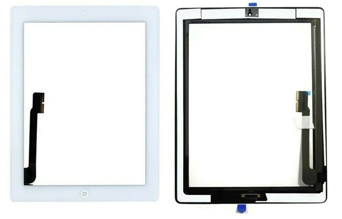 Тачскрин для iPad 3 / 4 Белый (сенсорное стекло) в сборе кнопка клейкая лента